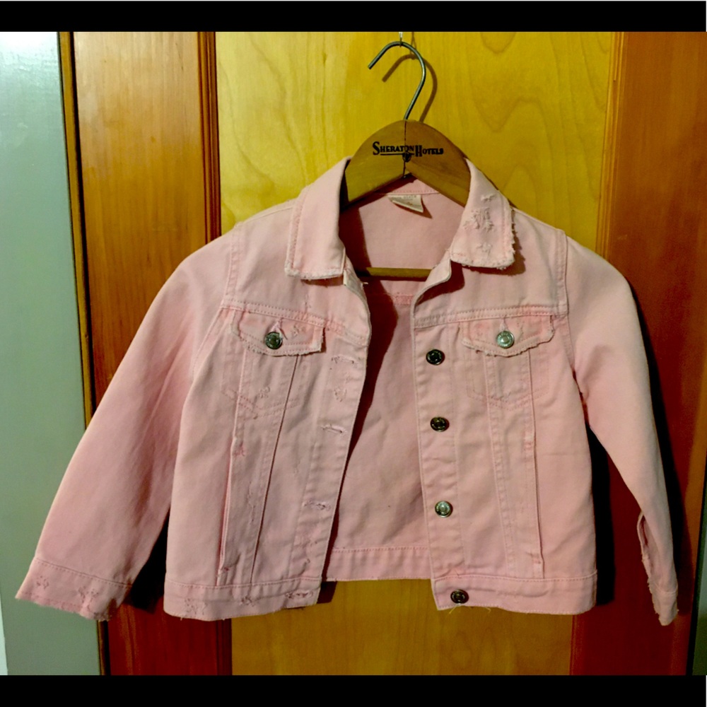 Pink Zara girls jean jacket size 6